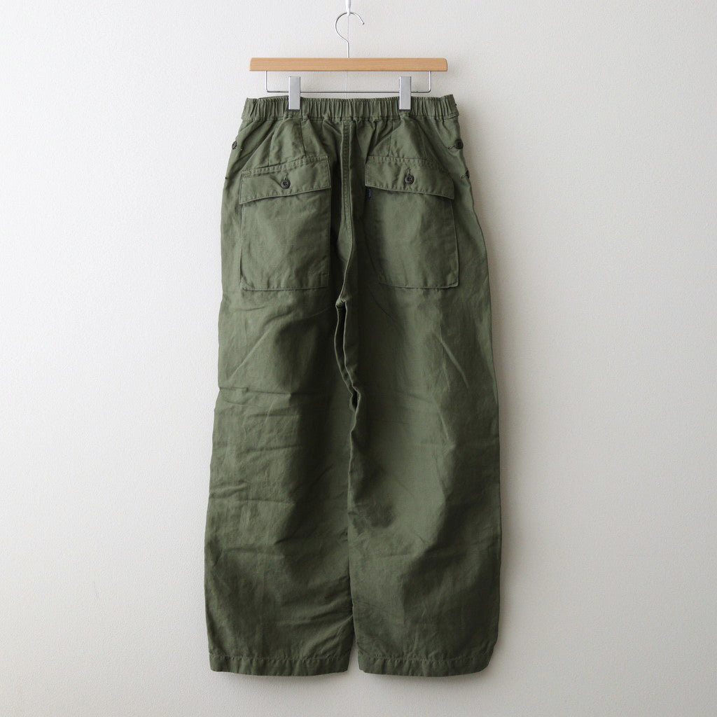 Cotton Linen Back Sateen Military Trousers #KHAKI [TP241-40017]