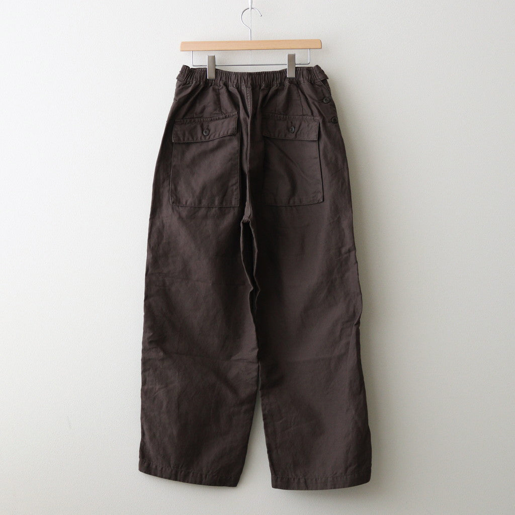 Cotton Linen Back Sateen Military Trousers #BROWN [TP241-40017]