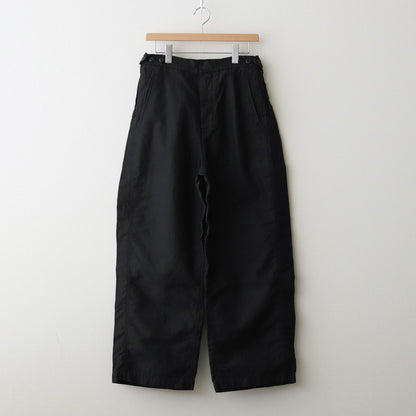 Cotton Linen Back Sateen Military Trousers #BLACK [TP241-40017]