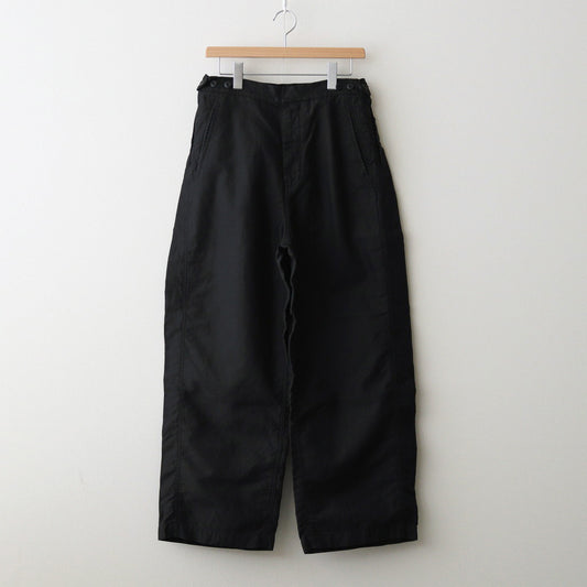 Cotton Linen Back Sateen Military Trousers #BLACK [TP241-40017]