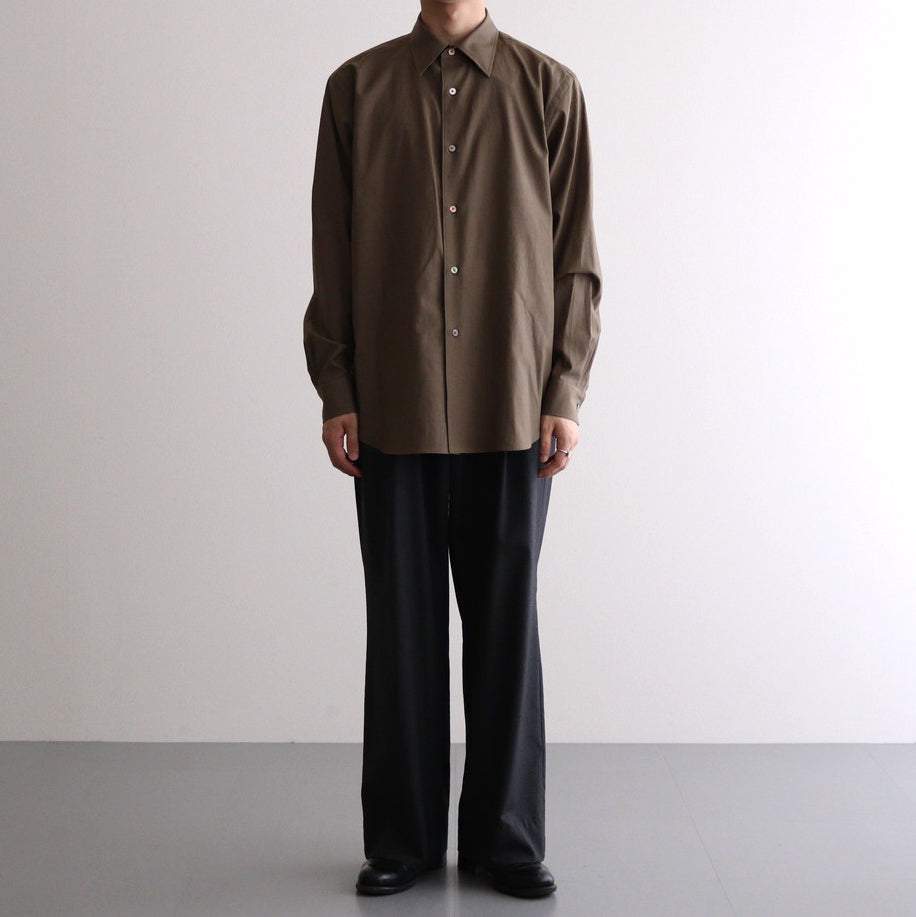 WASHED FINX TWILL SHIRT #BROWN [A24AS01TN] - ciacura 三重県四日市