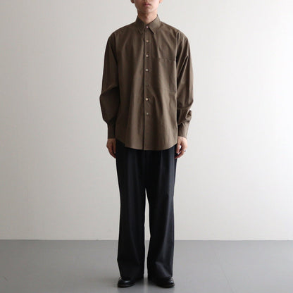 WASHED FINX TWILL BIG SHIRT #BROWN [A24AS02TN]