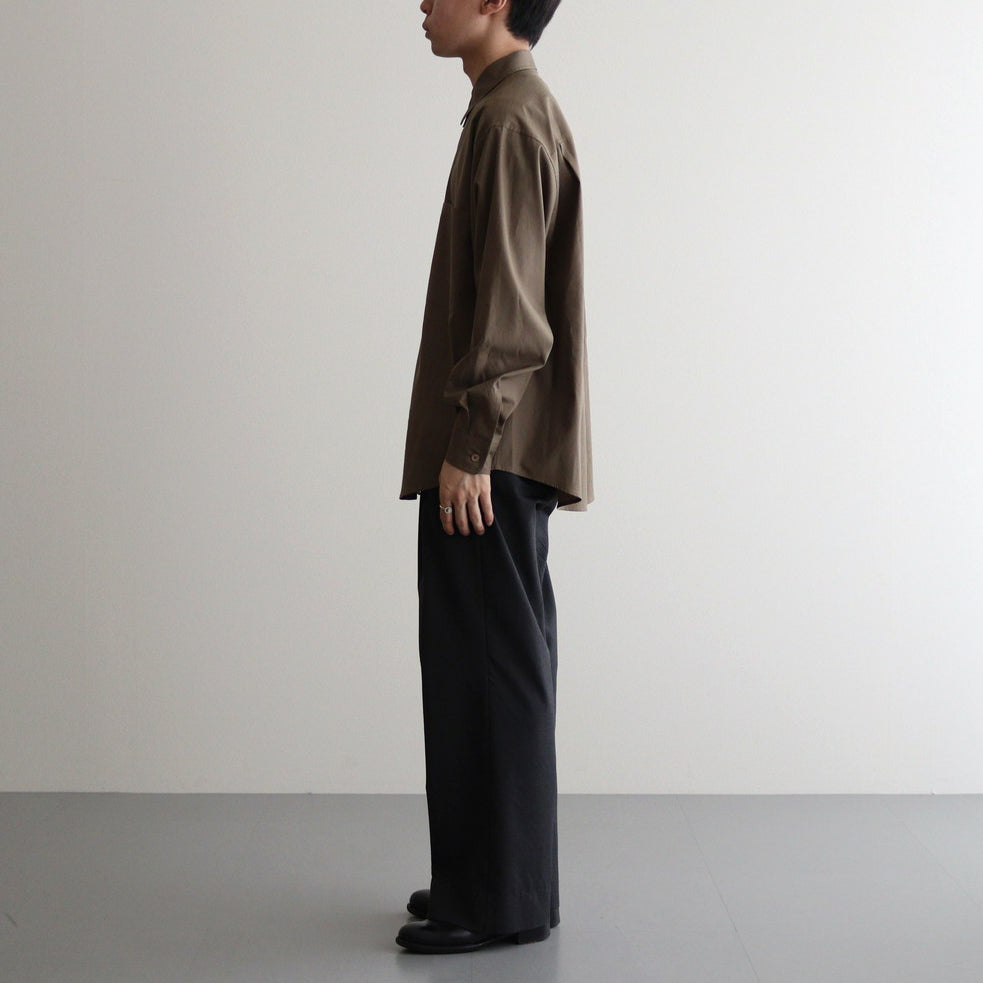 WASHED FINX TWILL BIG SHIRT #BROWN [A24AS02TN]