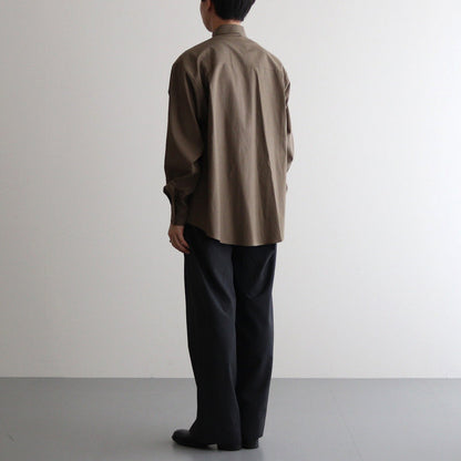 WASHED FINX TWILL BIG SHIRT #BROWN [A24AS02TN]