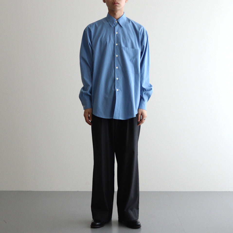 WASHED FINX TWILL BIG SHIRT #BLUE [A24AS02TN]