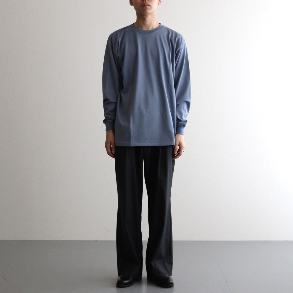 LUSTER PLAITING L/S TEE #DUSTY BLUE [A00P01GT]