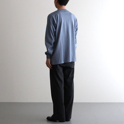 LUSTER PLAITING L/S TEE #DUSTY BLUE [A00P01GT]