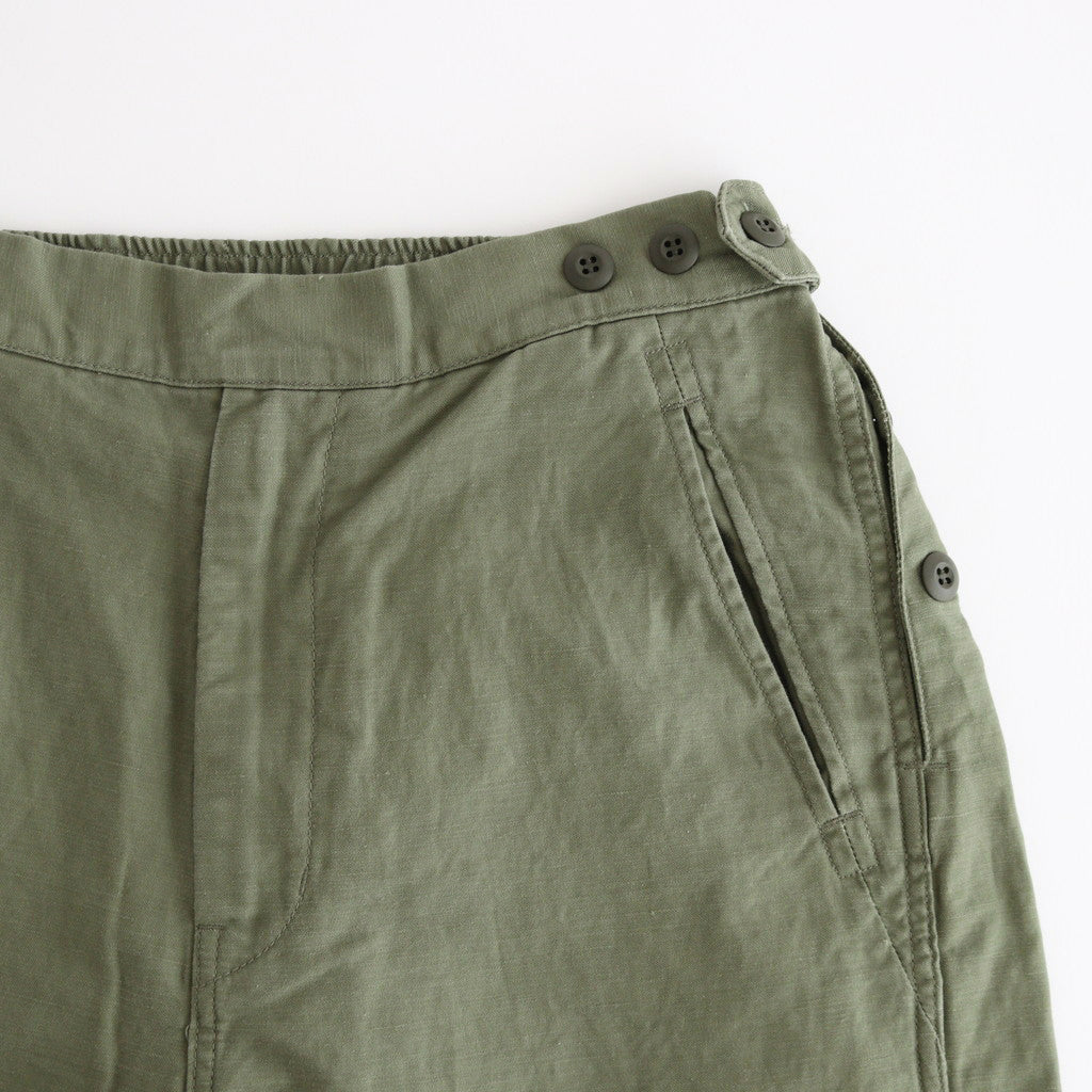 Cotton Linen Back Sateen Military Trousers #KHAKI [TP241-40017]