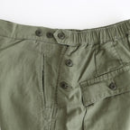 Cotton Linen Back Sateen Military Trousers #KHAKI [TP241-40017]