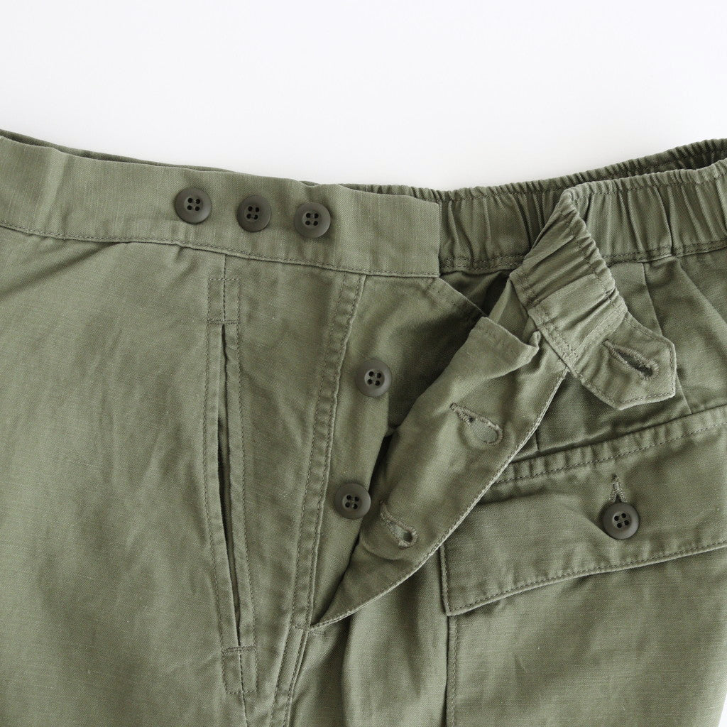 Cotton Linen Back Sateen Military Trousers #KHAKI [TP241-40017]