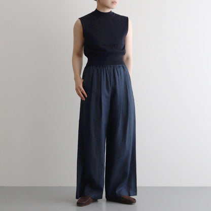 Linen Easy Wide Pants #NAVY [GL241-40278B]