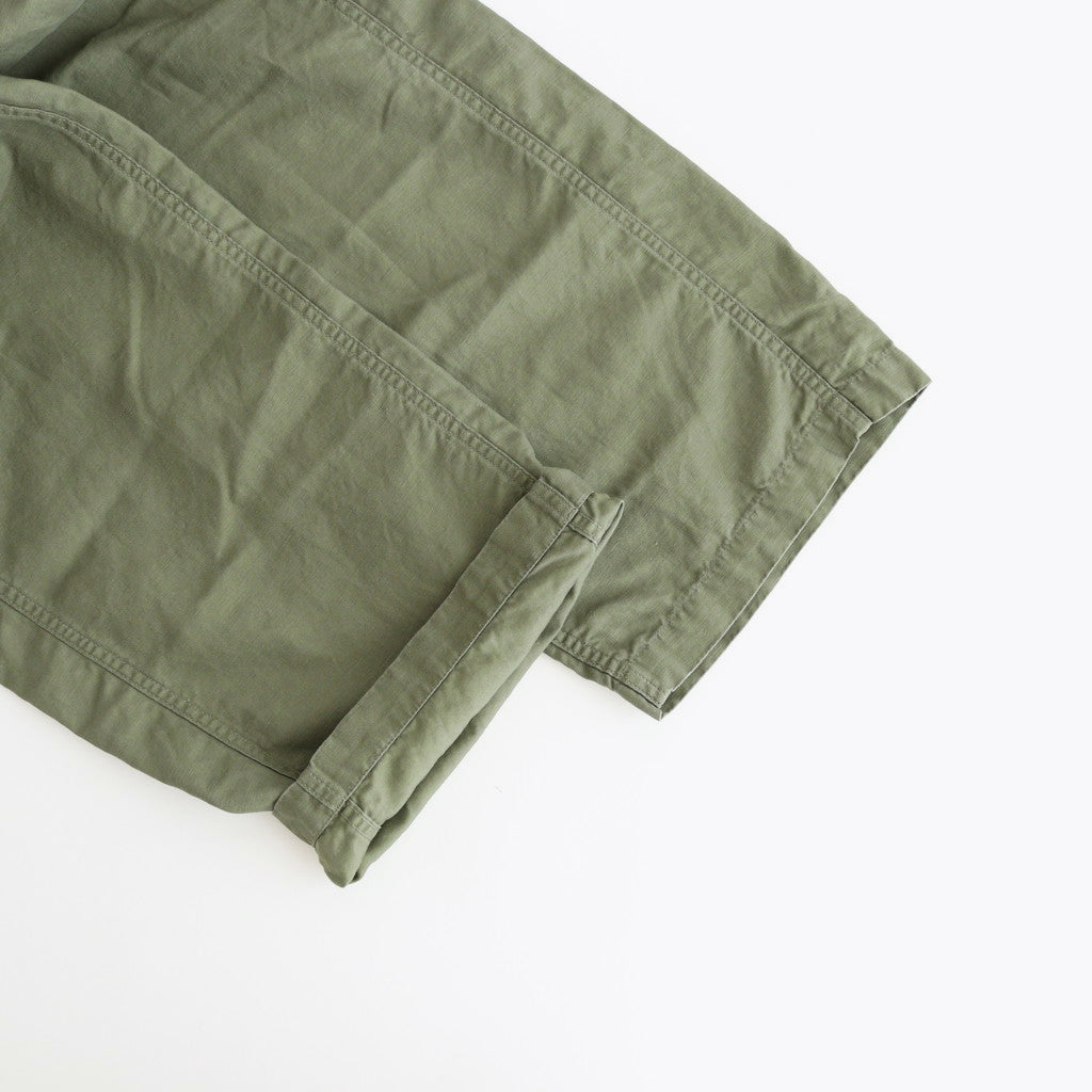 Cotton Linen Back Sateen Military Trousers #KHAKI [TP241-40017]