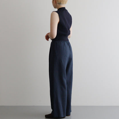 Linen Easy Wide Pants #NAVY [GL241-40278B]