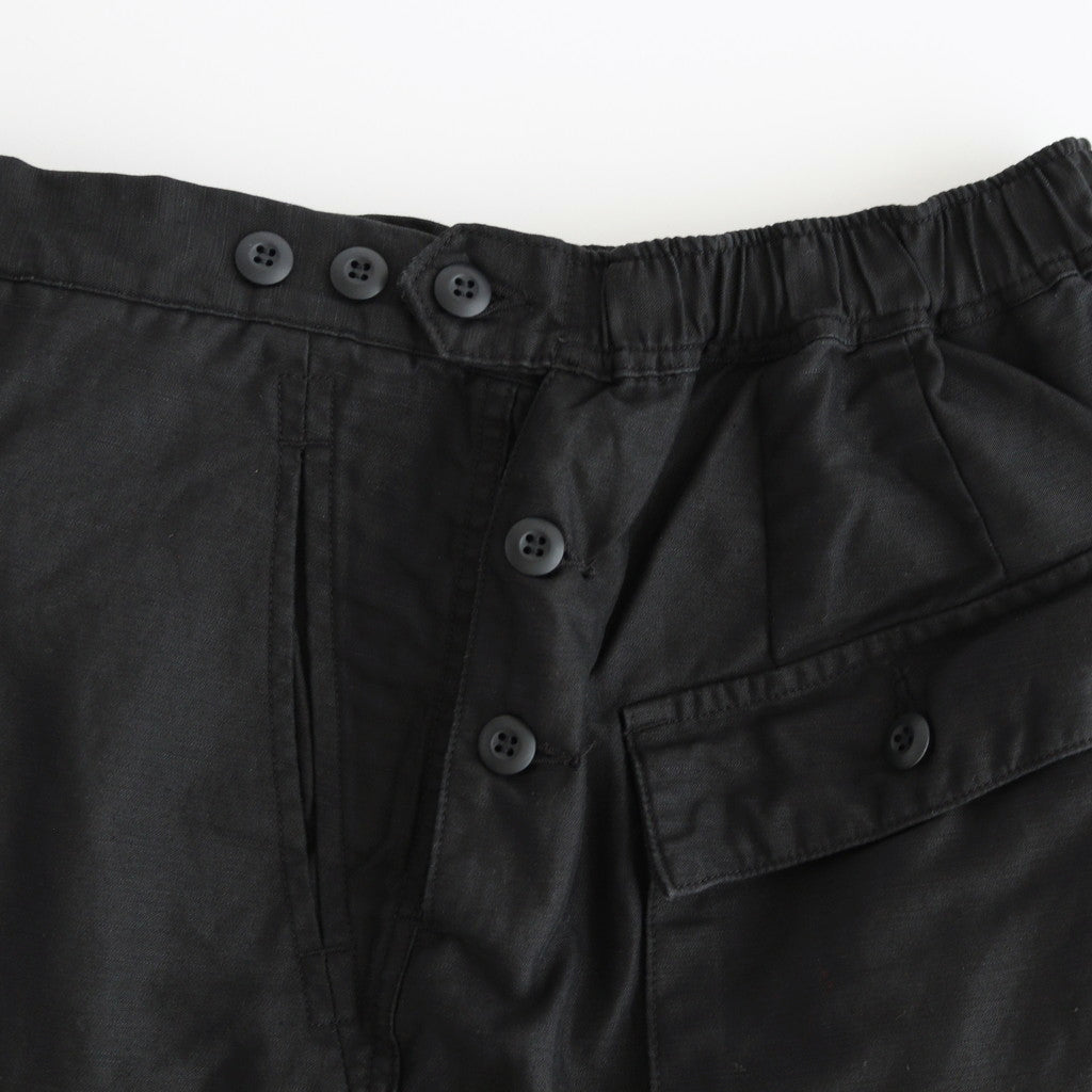 Cotton Linen Back Sateen Military Trousers #BLACK [TP241-40017]