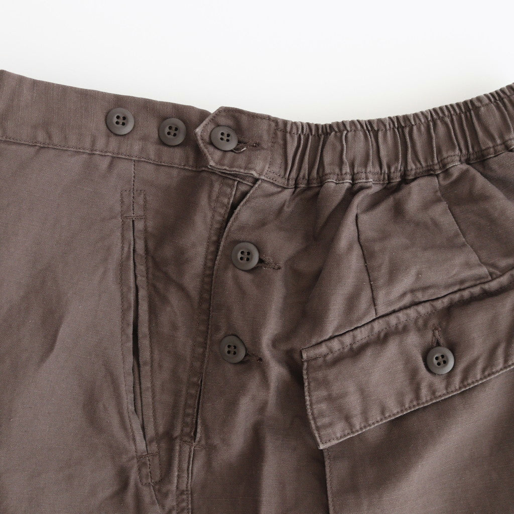 Cotton Linen Back Sateen Military Trousers #BROWN [TP241-40017]