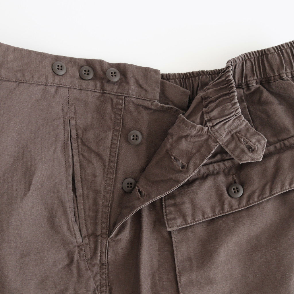 Cotton Linen Back Sateen Military Trousers #BROWN [TP241-40017]