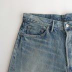 Selvage Denim Five Pocket Wide Straight Pants #LIGHT FADE [GU241-40184LB]