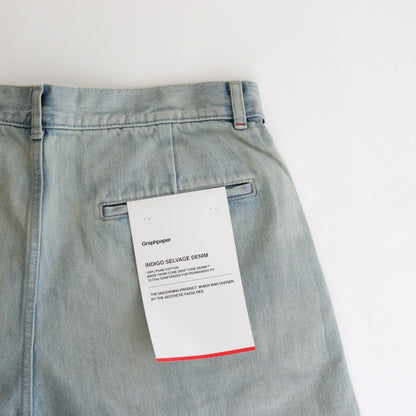 Selvage Denim Two Tuck Pants #LIGHT FADE [GU241-40188LB]