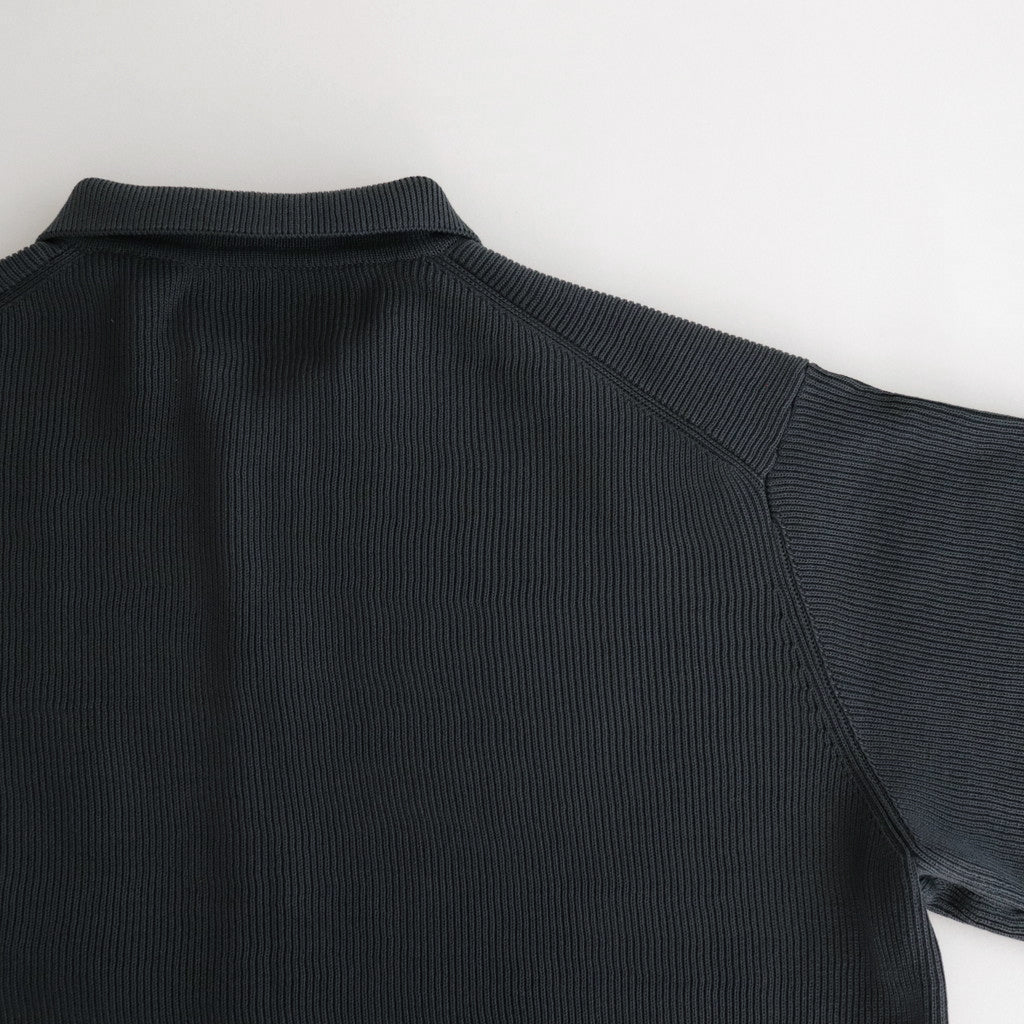 RIB KNITTED SHIRT #DUSTY NAVY [YK24SS0699S]