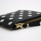 L字型ZIP財布 - DOTS PRINTED LEATHER LINE #BLACK [8Z-E031-051]
