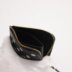 L字型ZIP財布 - DOTS PRINTED LEATHER LINE #BLACK [8Z-E031-051]