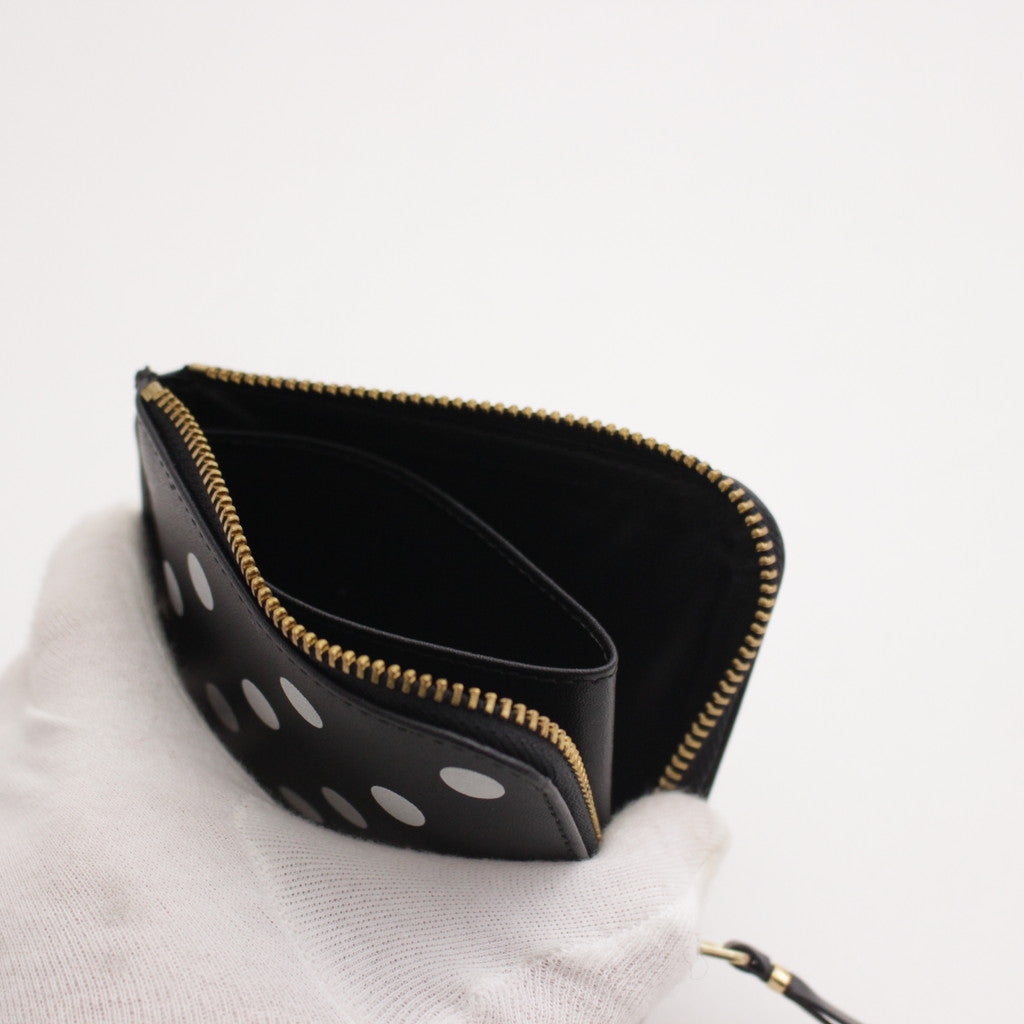 L字型ZIP財布 - DOTS PRINTED LEATHER LINE #BLACK [8Z-E031-051]