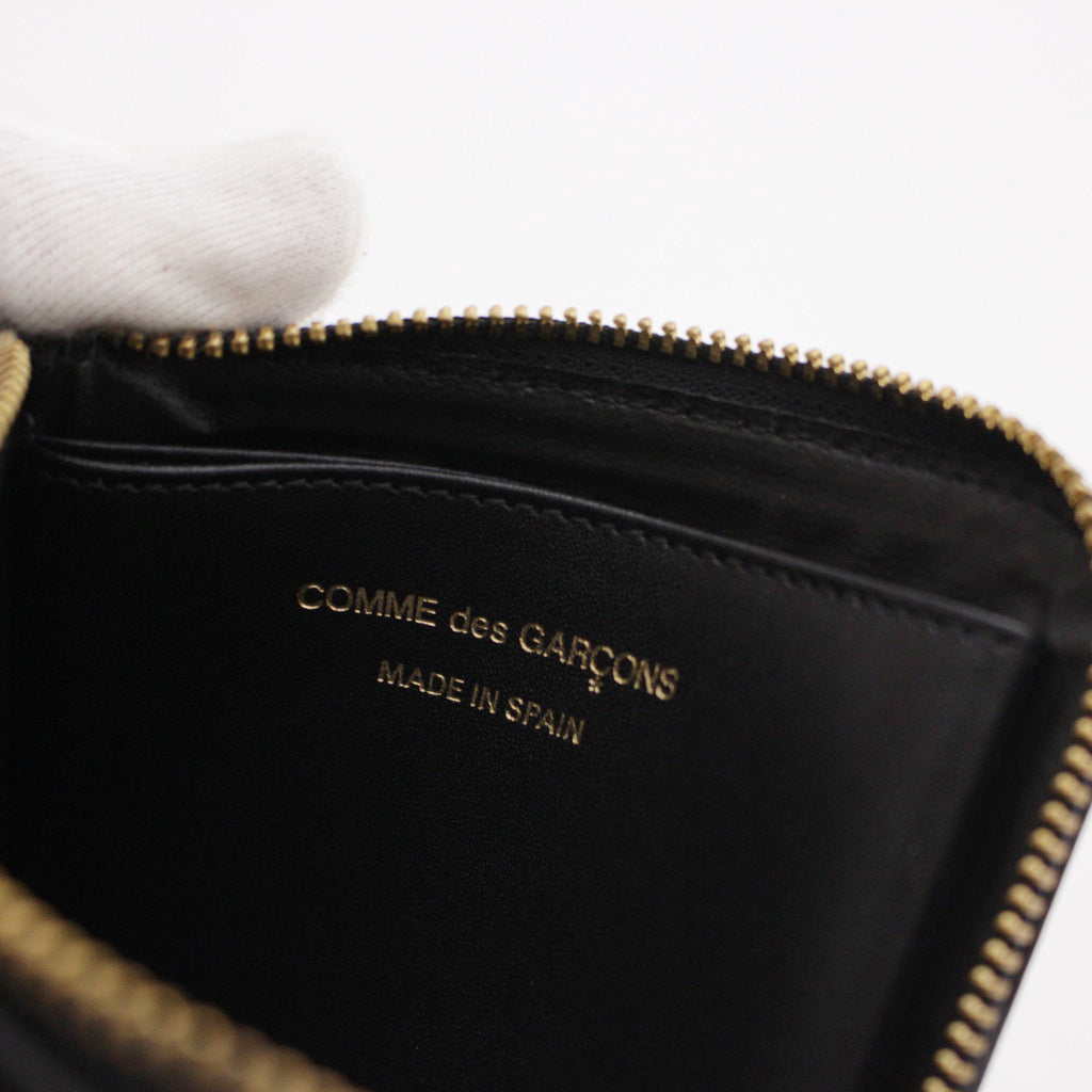 L字型ZIP財布 - DOTS PRINTED LEATHER LINE #BLACK [8Z-E031-051]