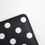 二つ折りZIP財布 - DOTS PRINTED LEATHER LINE #BLACK [8Z-E021-051]