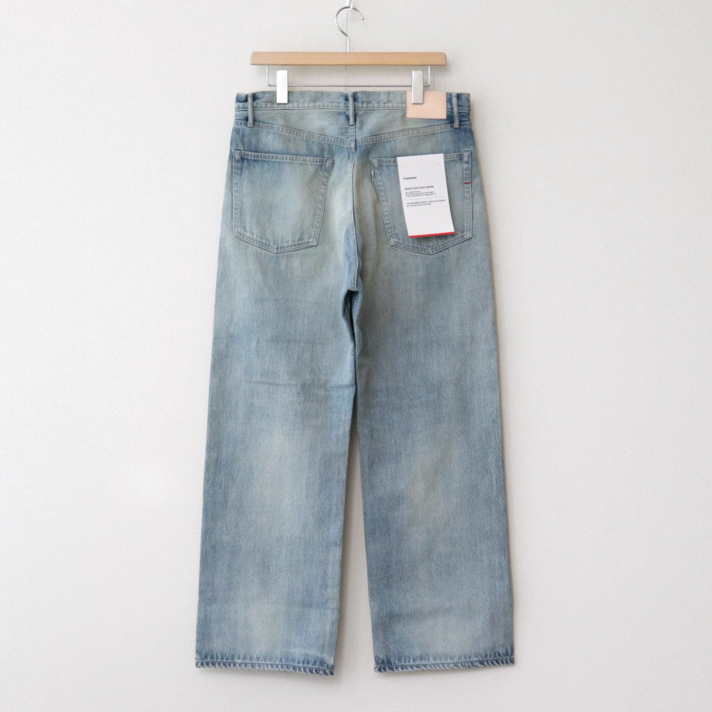 Selvage Denim Five Pocket Wide Straight Pants #LIGHT FADE [GU241-40184LB]