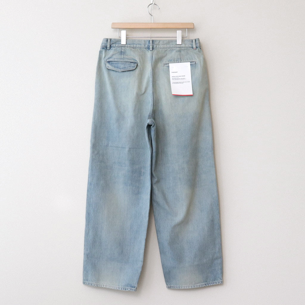 Selvage Denim Two Tuck Pants #LIGHT FADE [GU241-40188LB]