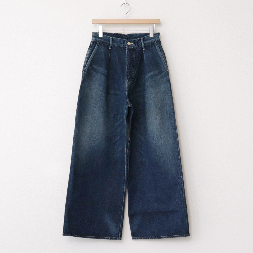 Selvage Denim Two Tuck Wide Pants #DARK FADE [GL241-40189DB]