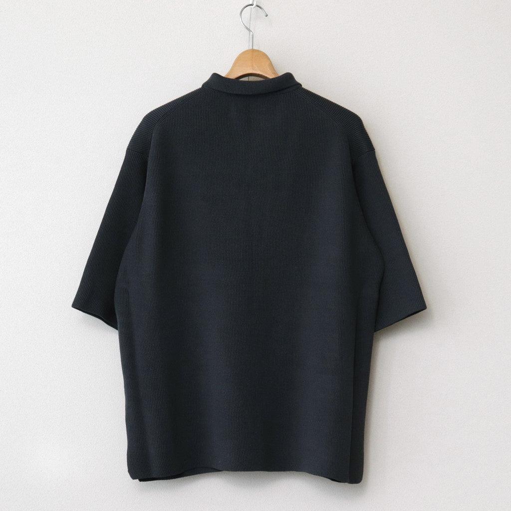 RIB KNITTED SHIRT #DUSTY NAVY [YK24SS0699S]