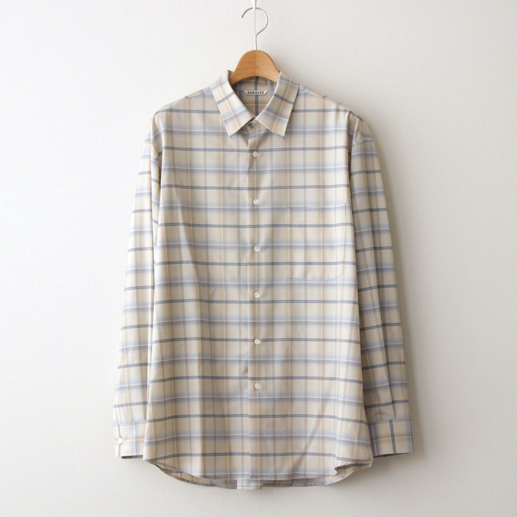 SUPER LIGHT WOOL CHECK SHIRT #LIGHT BEIGE CHECK [A24SS01LC]