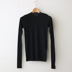 SUPER HIGH GAUGE SHEER RIB L/S TEE #BLACK [A24SP02HF]