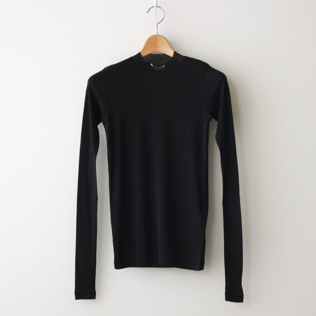 SUPER HIGH GAUGE SHEER RIB L/S TEE #BLACK [A24SP02HF]