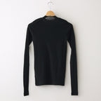 SUPER HIGH GAUGE SHEER RIB L/S TEE #BLACK [A24SP02HF]