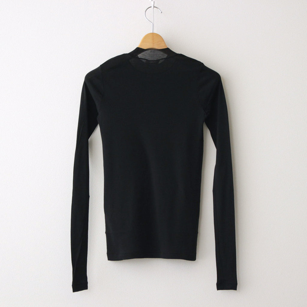 SUPER HIGH GAUGE SHEER RIB L/S TEE #BLACK [A24SP02HF]