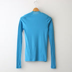 SUPER HIGH GAUGE SHEER RIB L/S TEE #TURQUOISE BLUE [A24SP02HF]