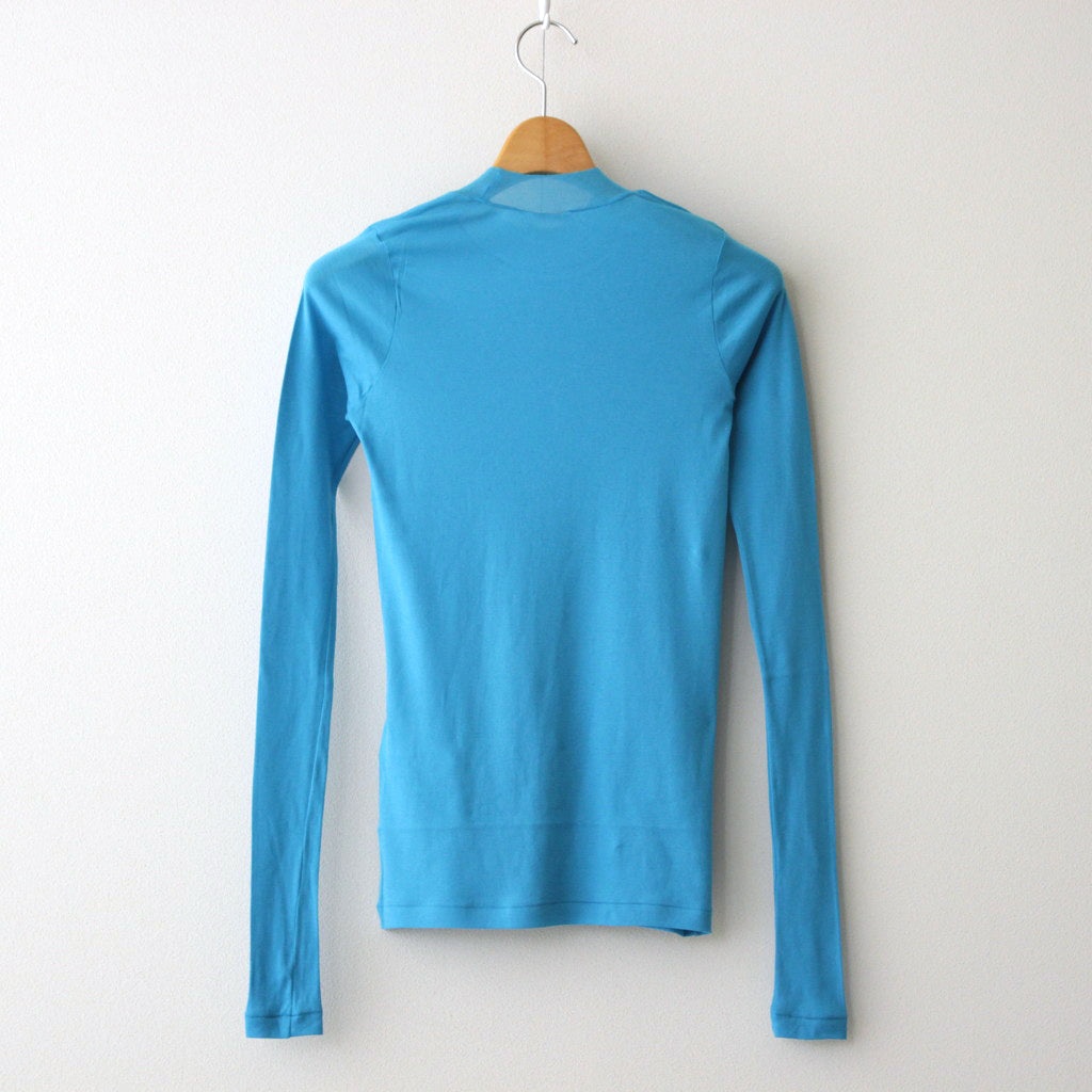 SUPER HIGH GAUGE SHEER RIB L/S TEE #TURQUOISE BLUE [A24SP02HF]