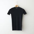 SUPER HIGH GAUGE SHEER RIB TEE #BLACK [A24ST03HF]