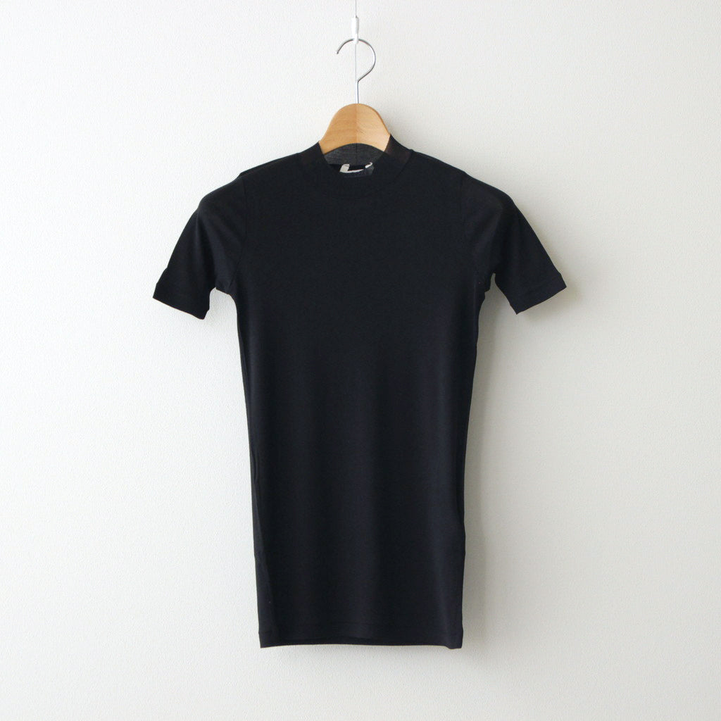 SUPER HIGH GAUGE SHEER RIB TEE #BLACK [A24ST03HF]