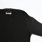 SUPER HIGH GAUGE SHEER RIB L/S TEE #BLACK [A24SP02HF]