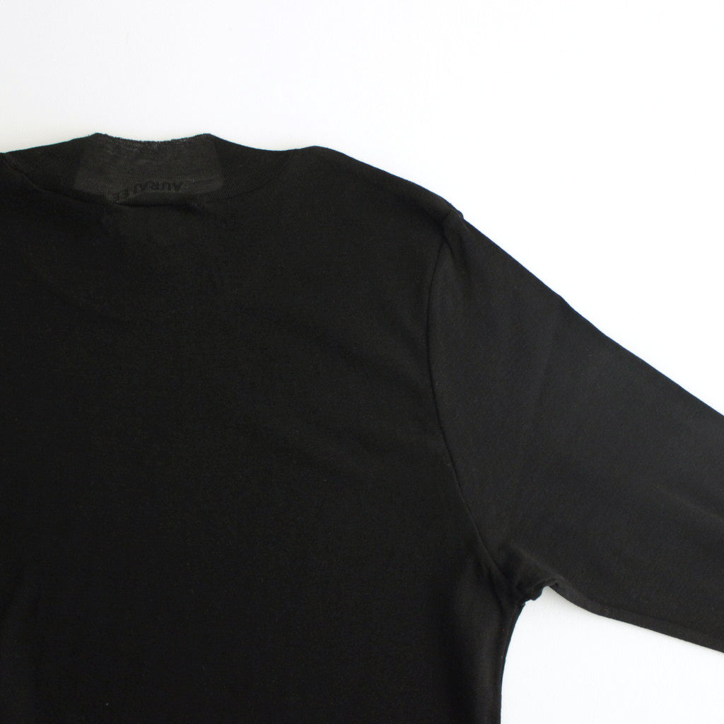 SUPER HIGH GAUGE SHEER RIB L/S TEE #BLACK [A24SP02HF]