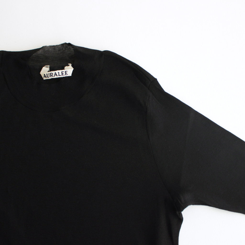 SUPER HIGH GAUGE SHEER RIB TEE #BLACK [A24ST03HF]