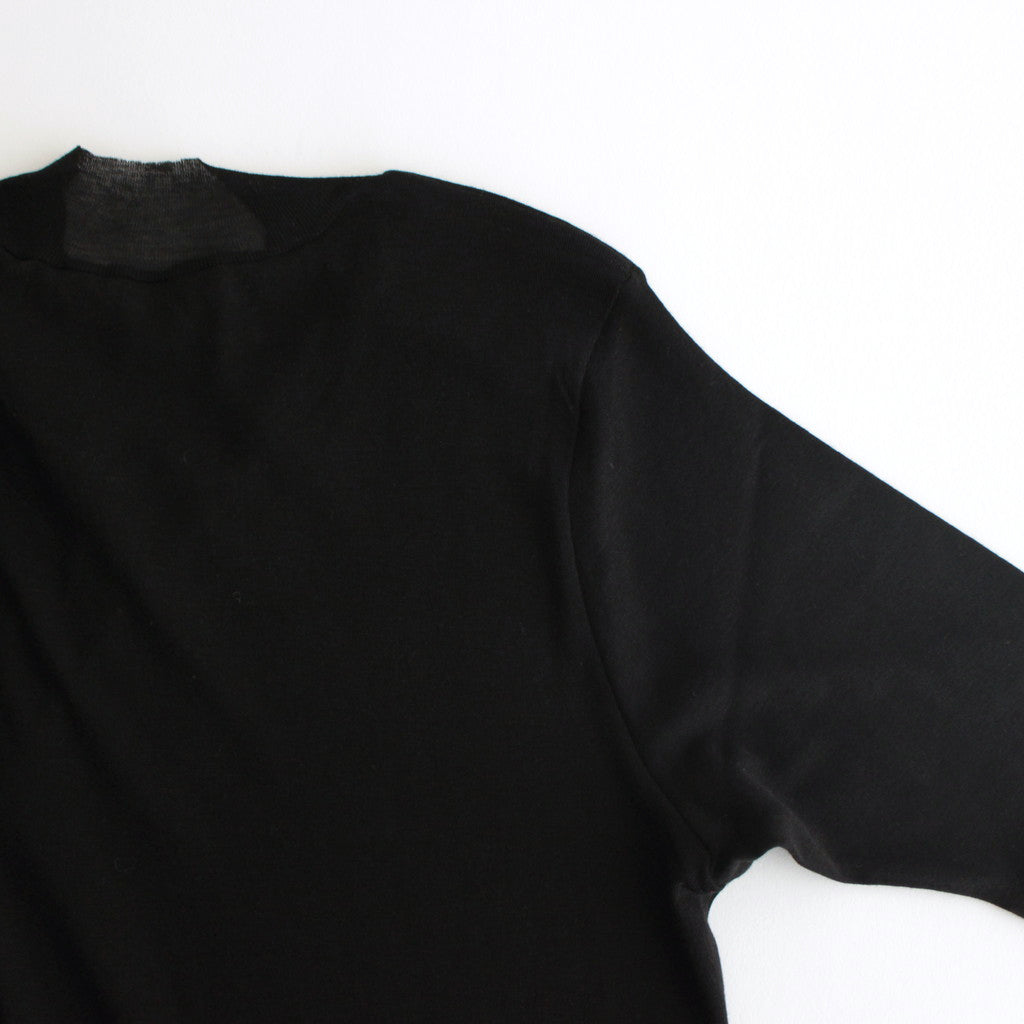 SUPER HIGH GAUGE SHEER RIB TEE #BLACK [A24ST03HF]