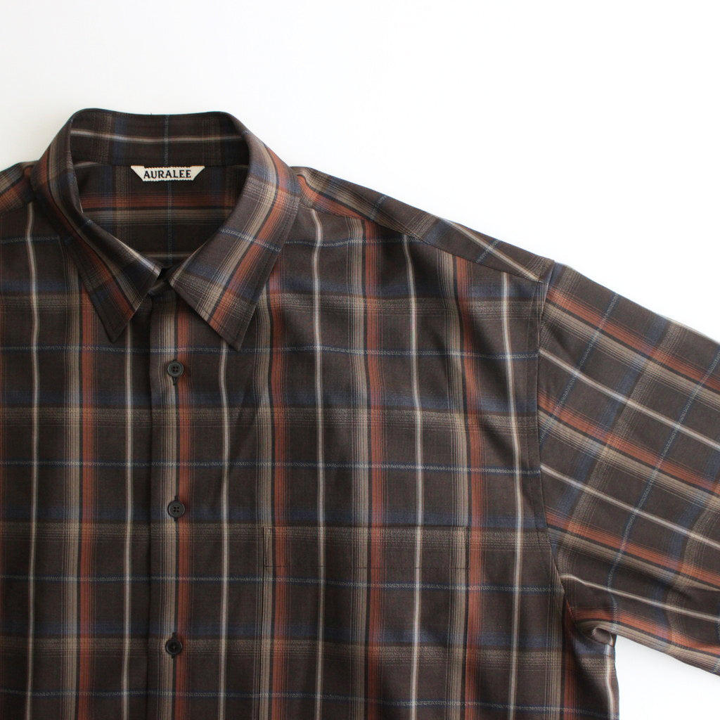 SUPER LIGHT WOOL CHECK SHIRT #DARK BROWN CHECK [A24SS01LC]