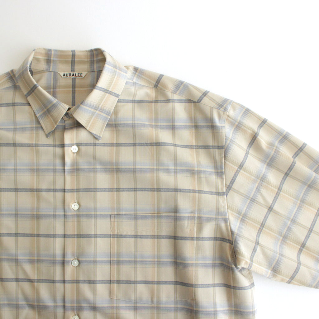 SUPER LIGHT WOOL CHECK SHIRT #LIGHT BEIGE CHECK [A24SS01LC]