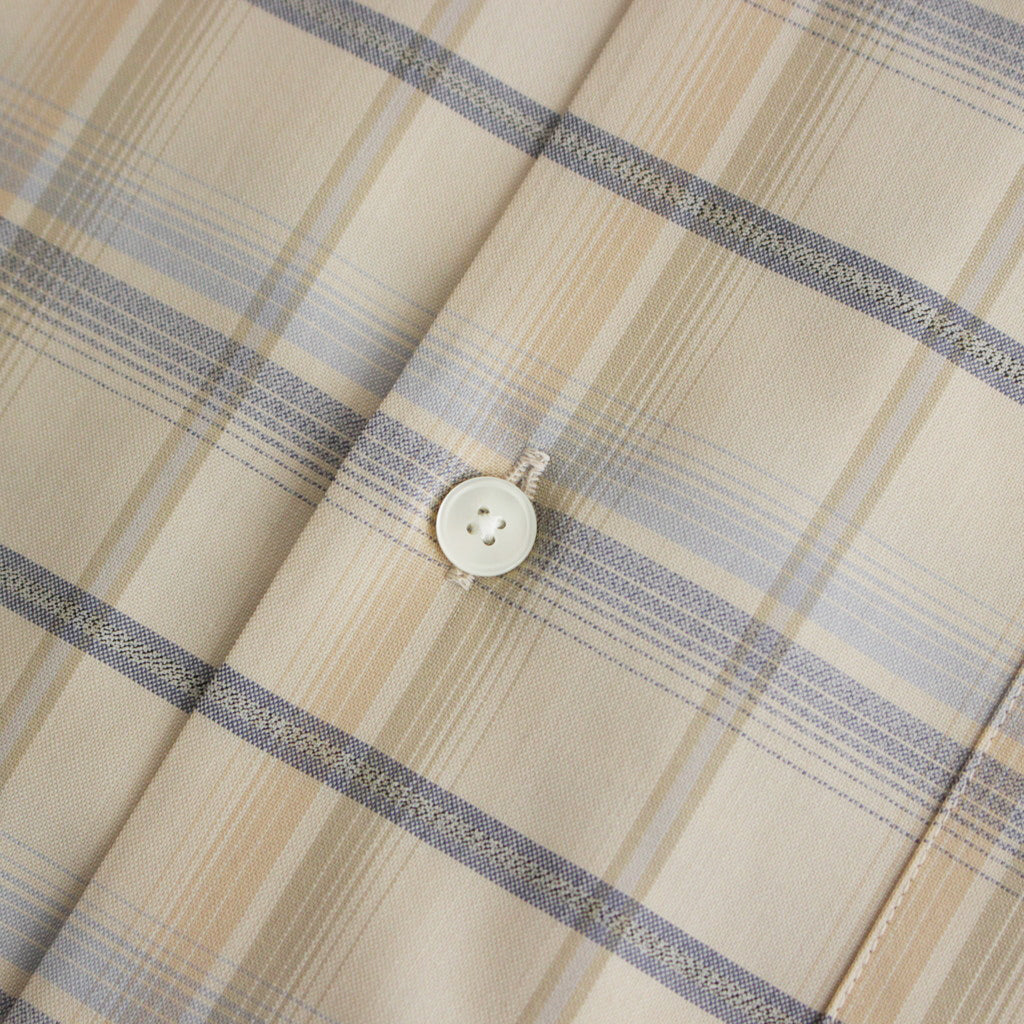 SUPER LIGHT WOOL CHECK SHIRT #LIGHT BEIGE CHECK [A24SS01LC]