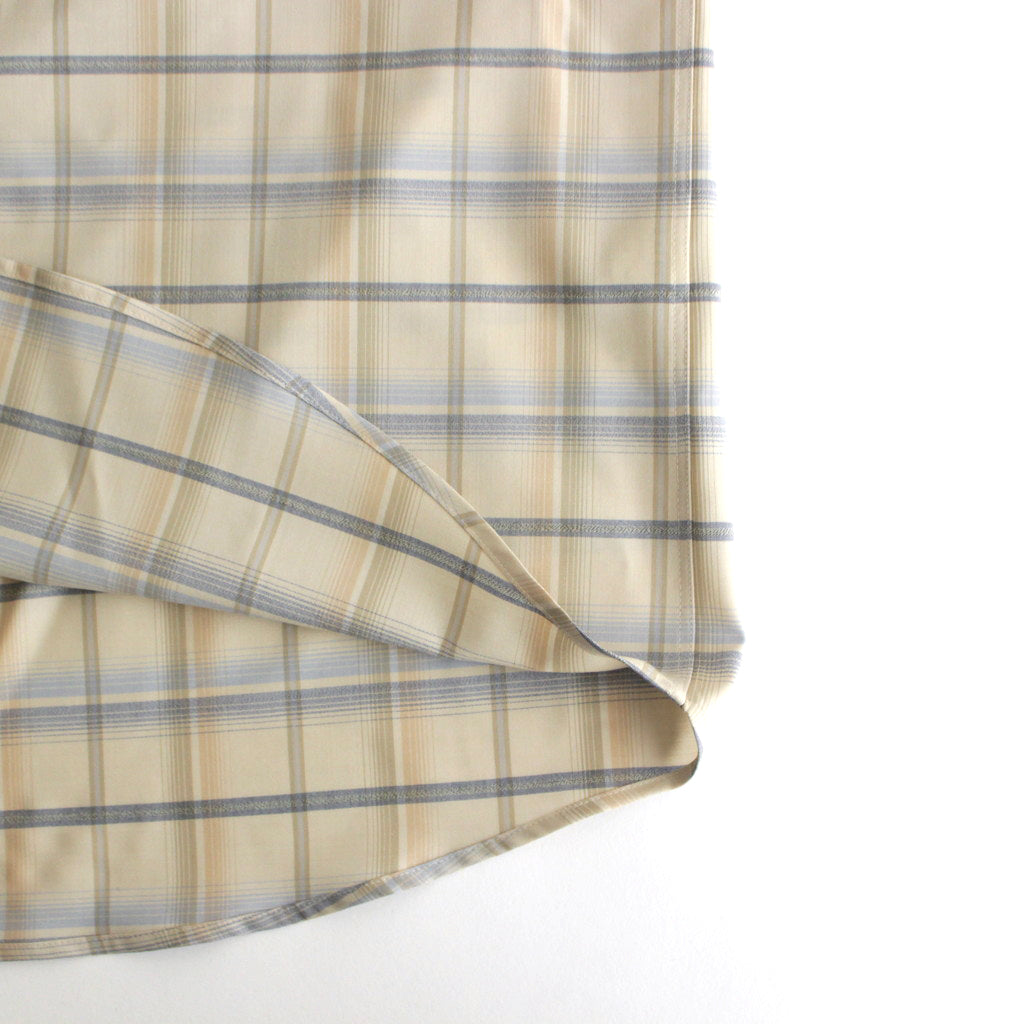 SUPER LIGHT WOOL CHECK SHIRT #LIGHT BEIGE CHECK [A24SS01LC]