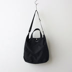 Cotton nylon grosgrain 2WAY bag #BLACK [HM-K292-051]